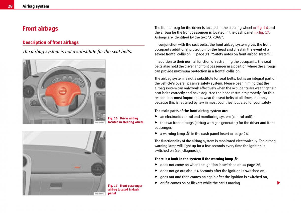 Seat Ibiza III 3 owners manual / page 30