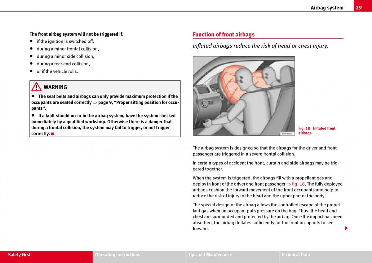 Seat Ibiza III 3 owners manual / page 31