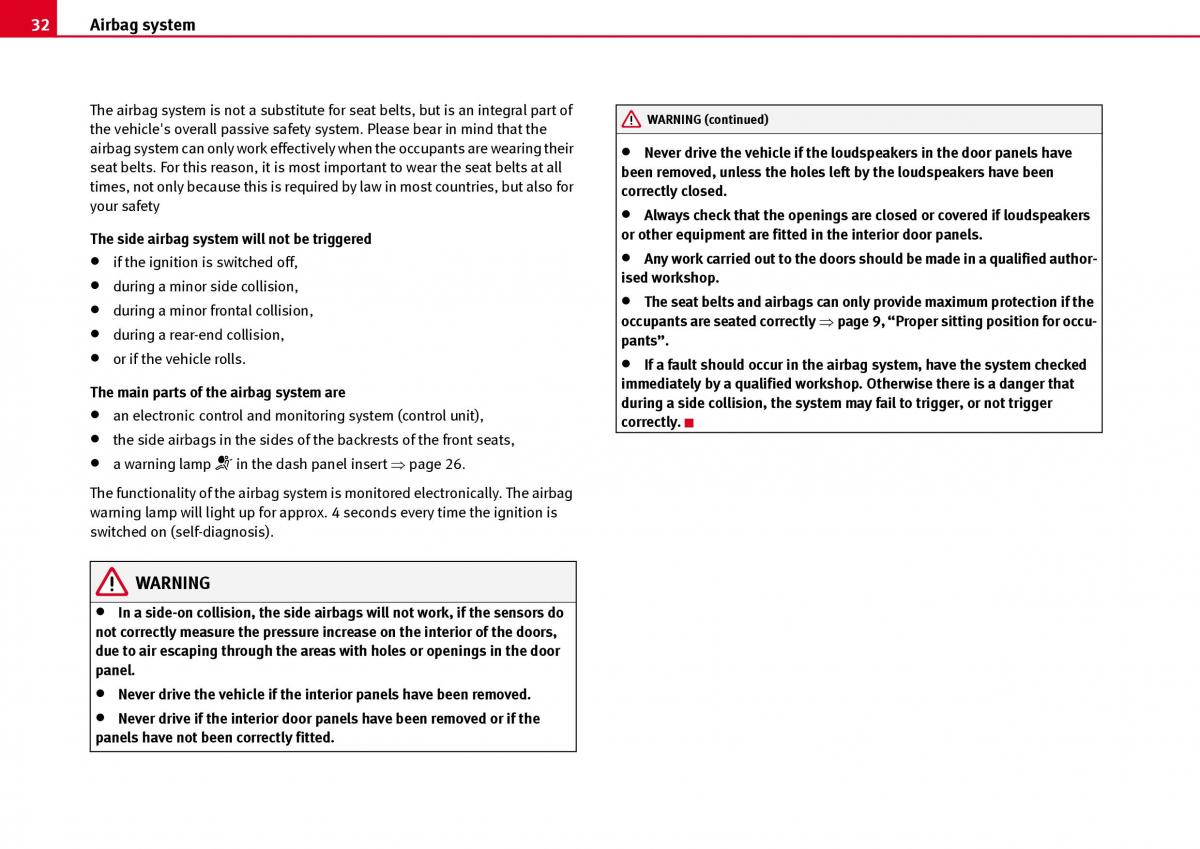 Seat Ibiza III 3 owners manual / page 34