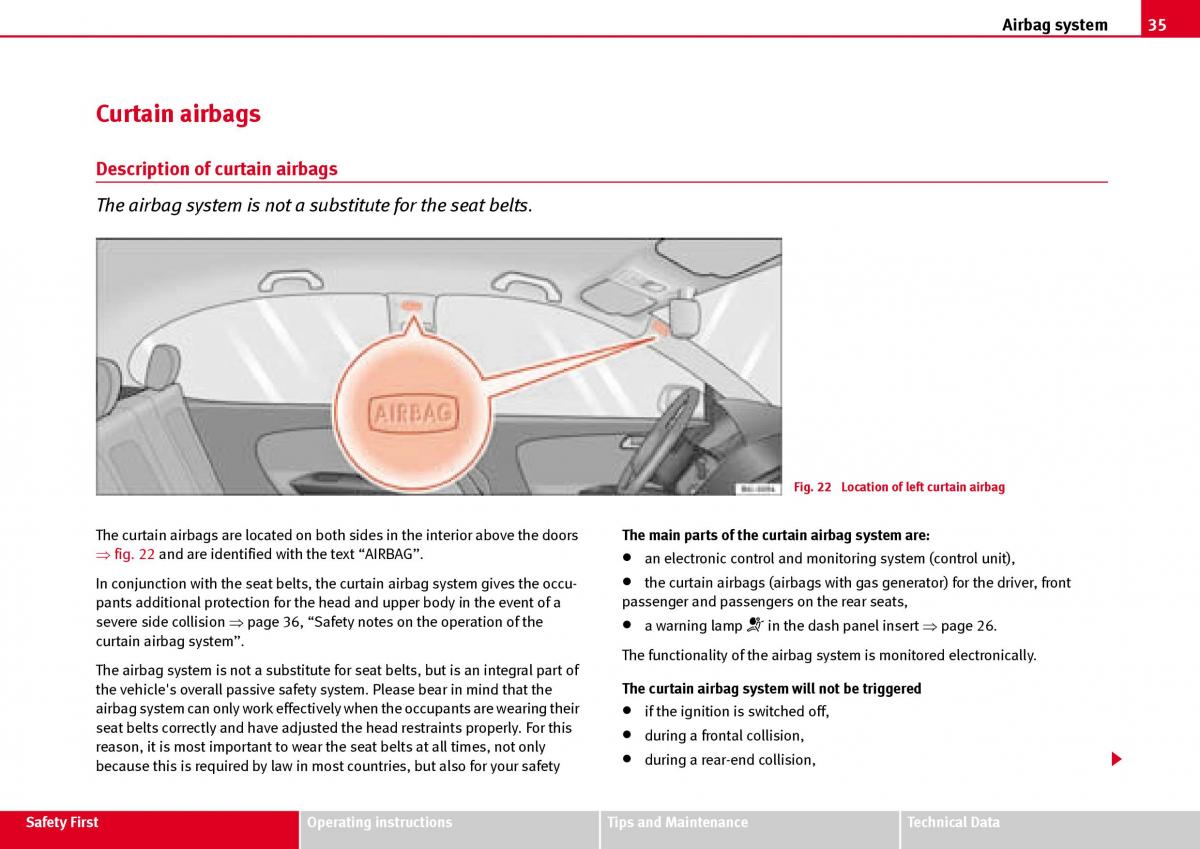 Seat Ibiza III 3 owners manual / page 37