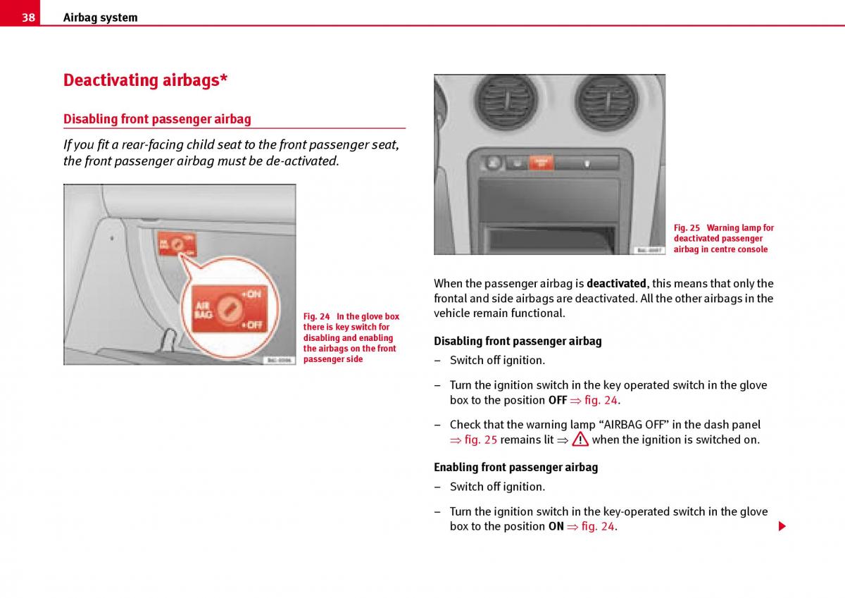 Seat Ibiza III 3 owners manual / page 40