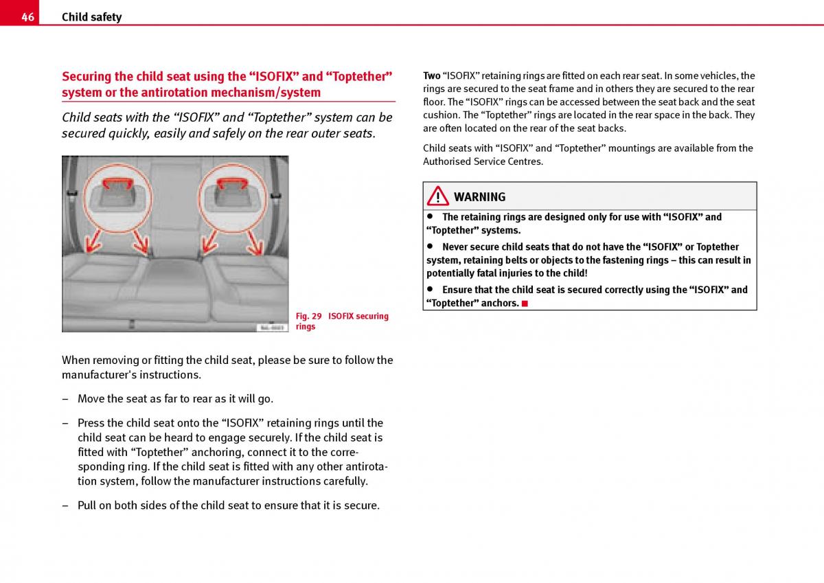 Seat Ibiza III 3 owners manual / page 48