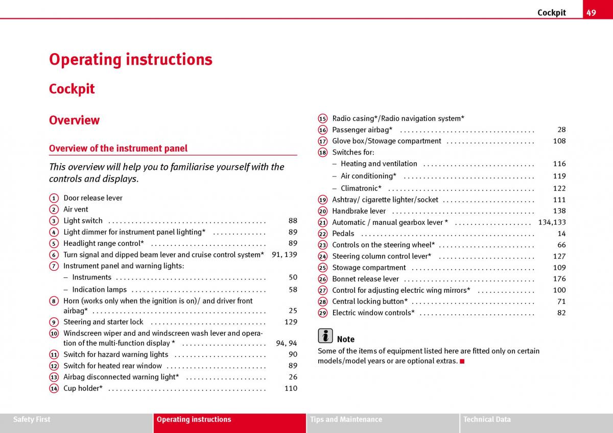 Seat Ibiza III 3 owners manual / page 51