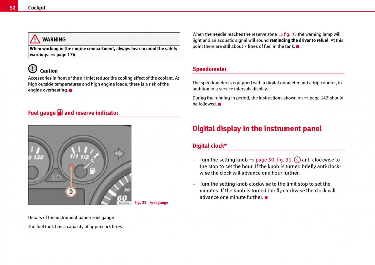 Seat Ibiza III 3 owners manual / page 54