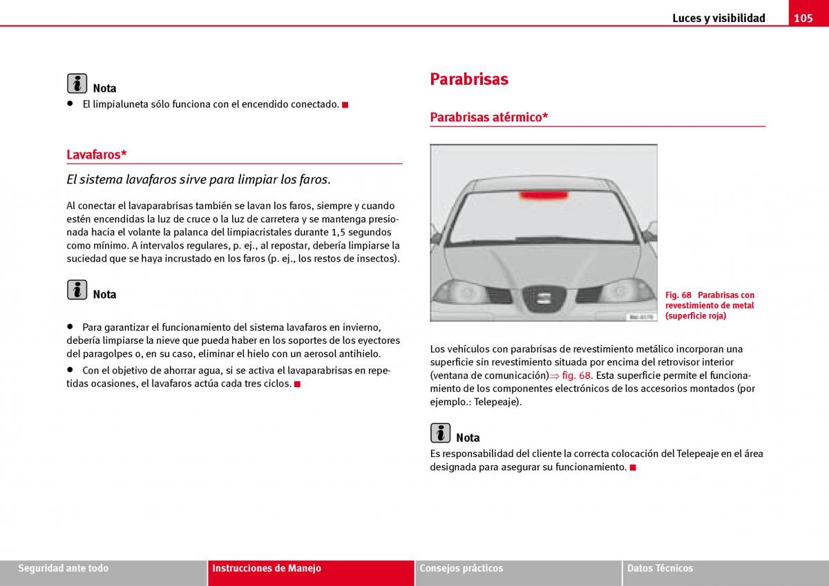 Seat Ibiza III 3 manual del propietario / page 107