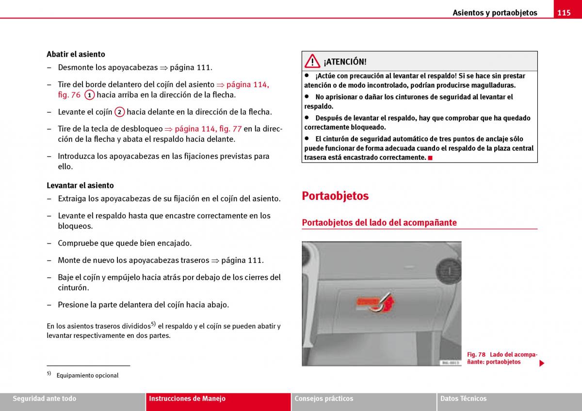 Seat Ibiza III 3 manual del propietario / page 117