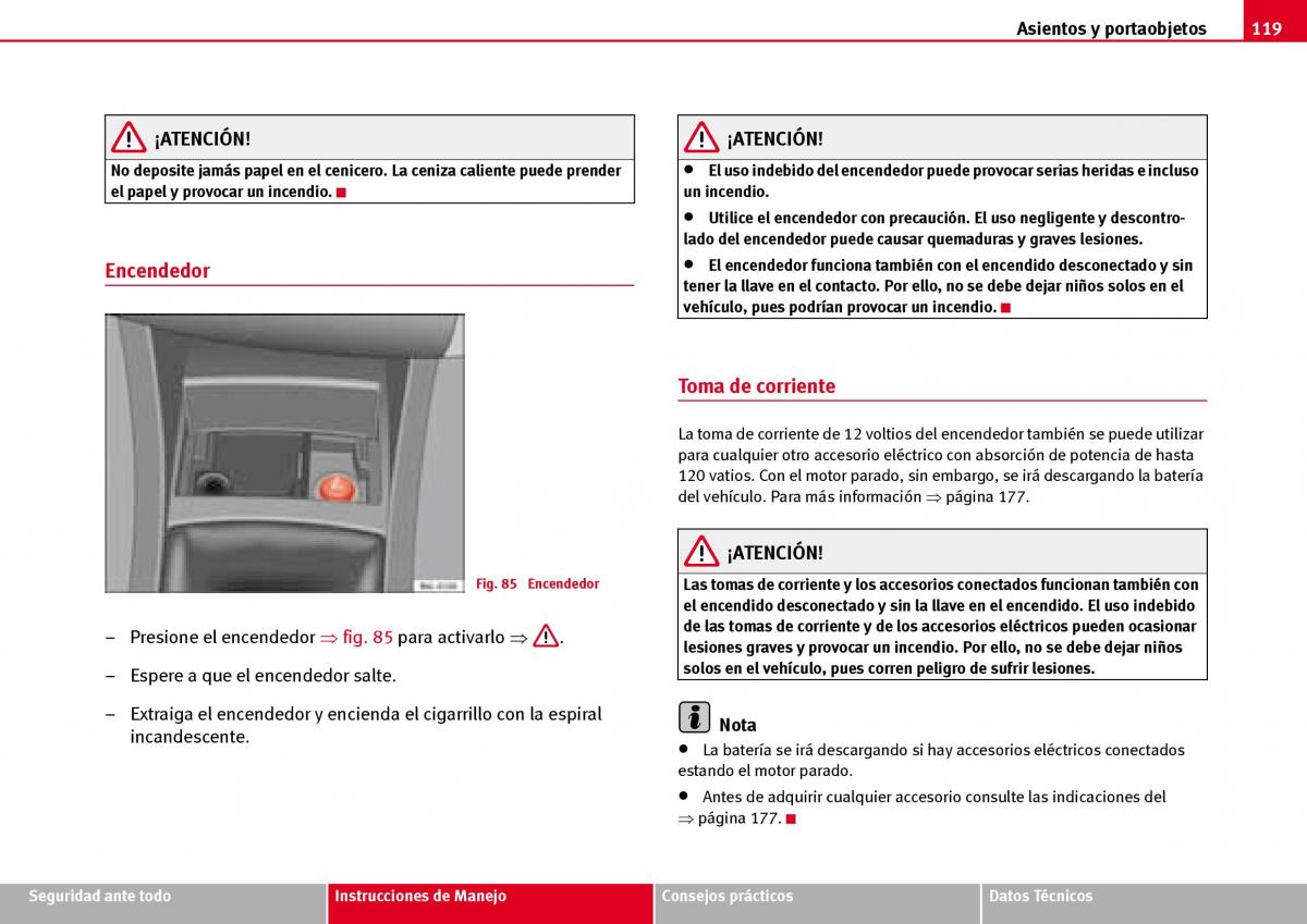 Seat Ibiza III 3 manual del propietario / page 121