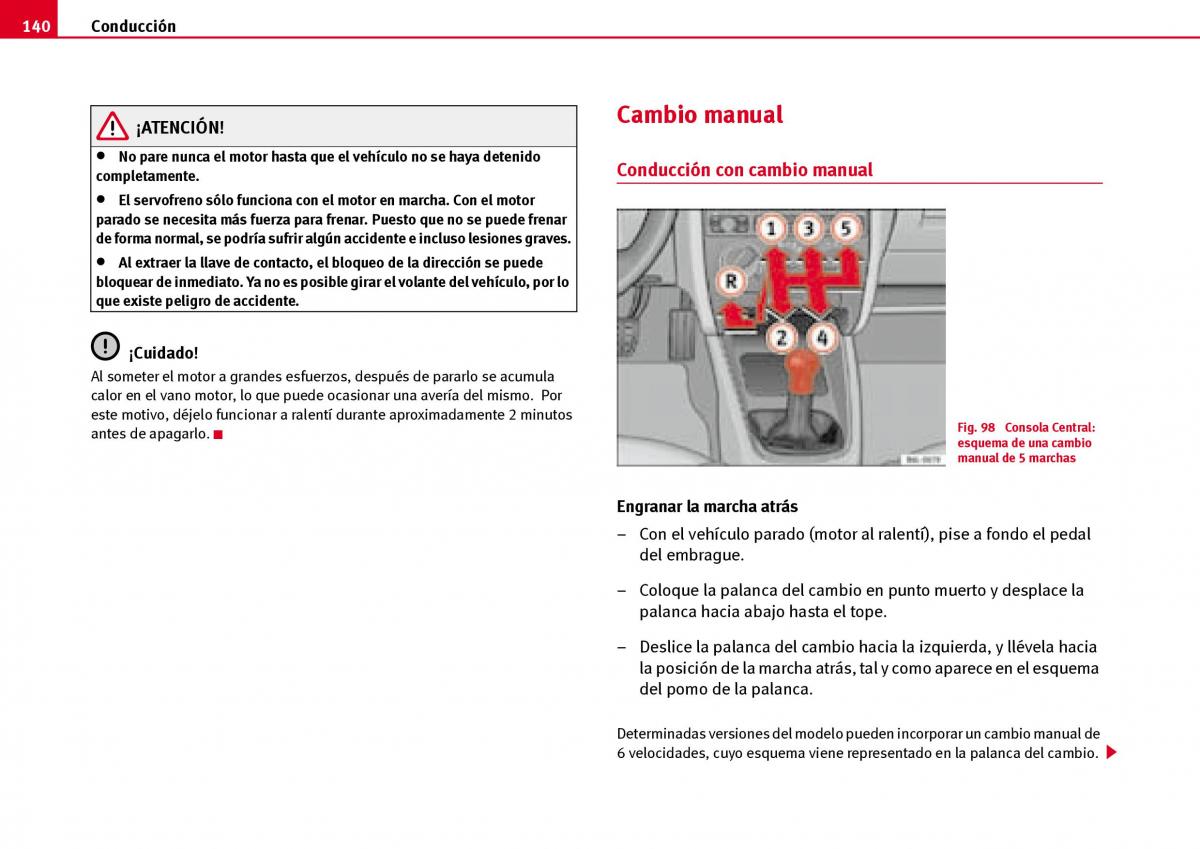 Seat Ibiza III 3 manual del propietario / page 142