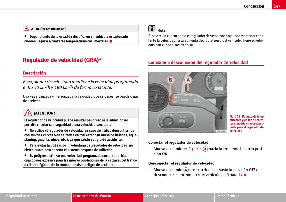 Seat Ibiza III 3 manual del propietario / page 149