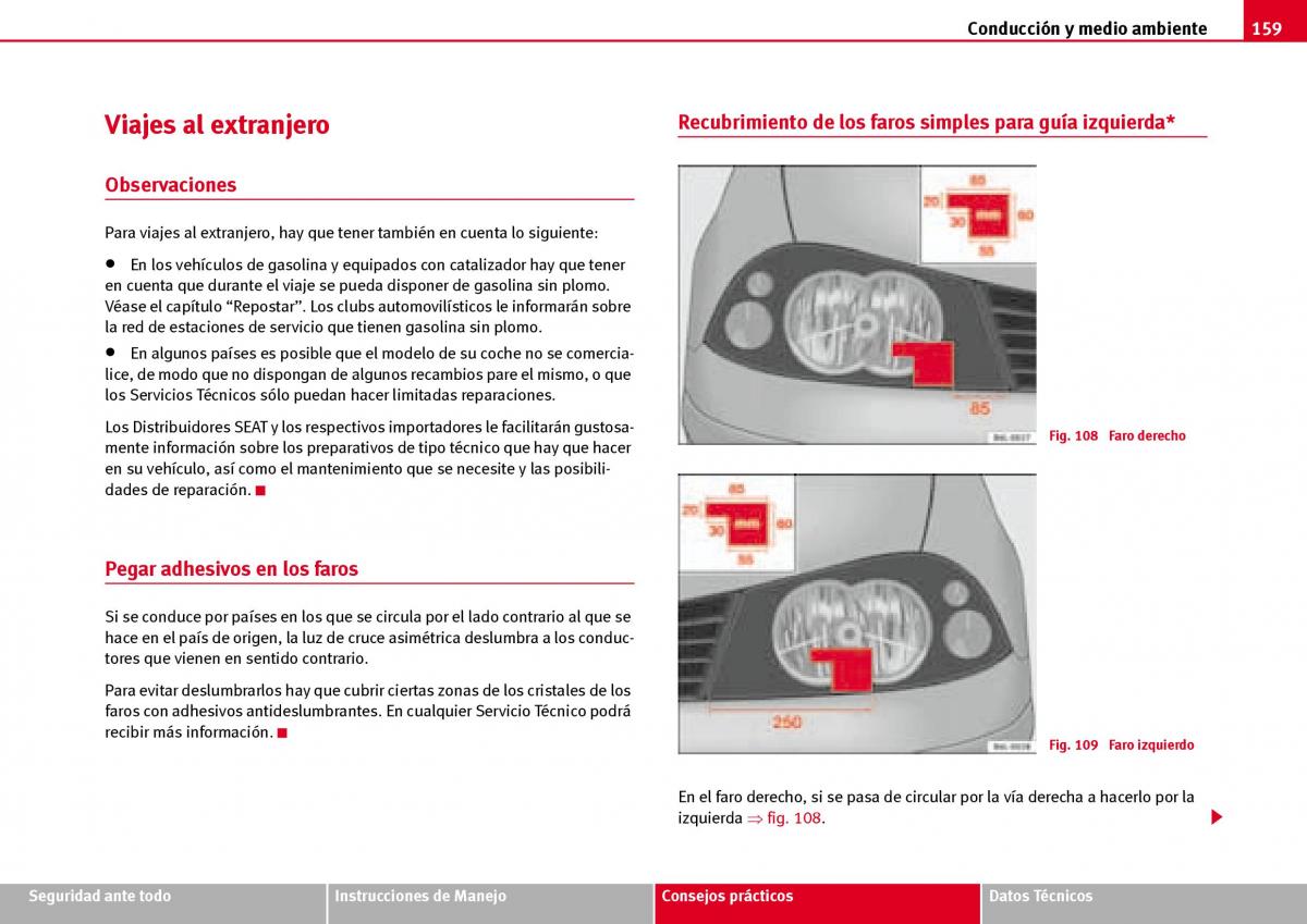 Seat Ibiza III 3 manual del propietario / page 161