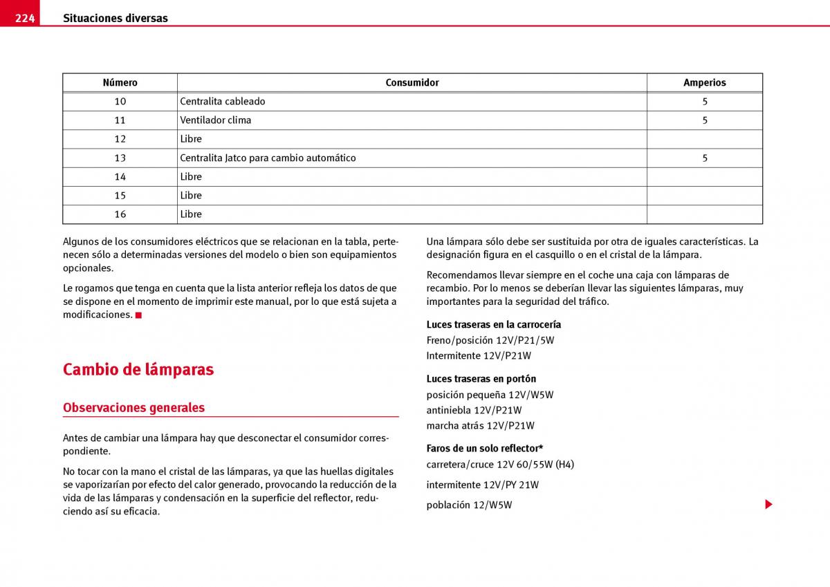 Seat Ibiza III 3 manual del propietario / page 226