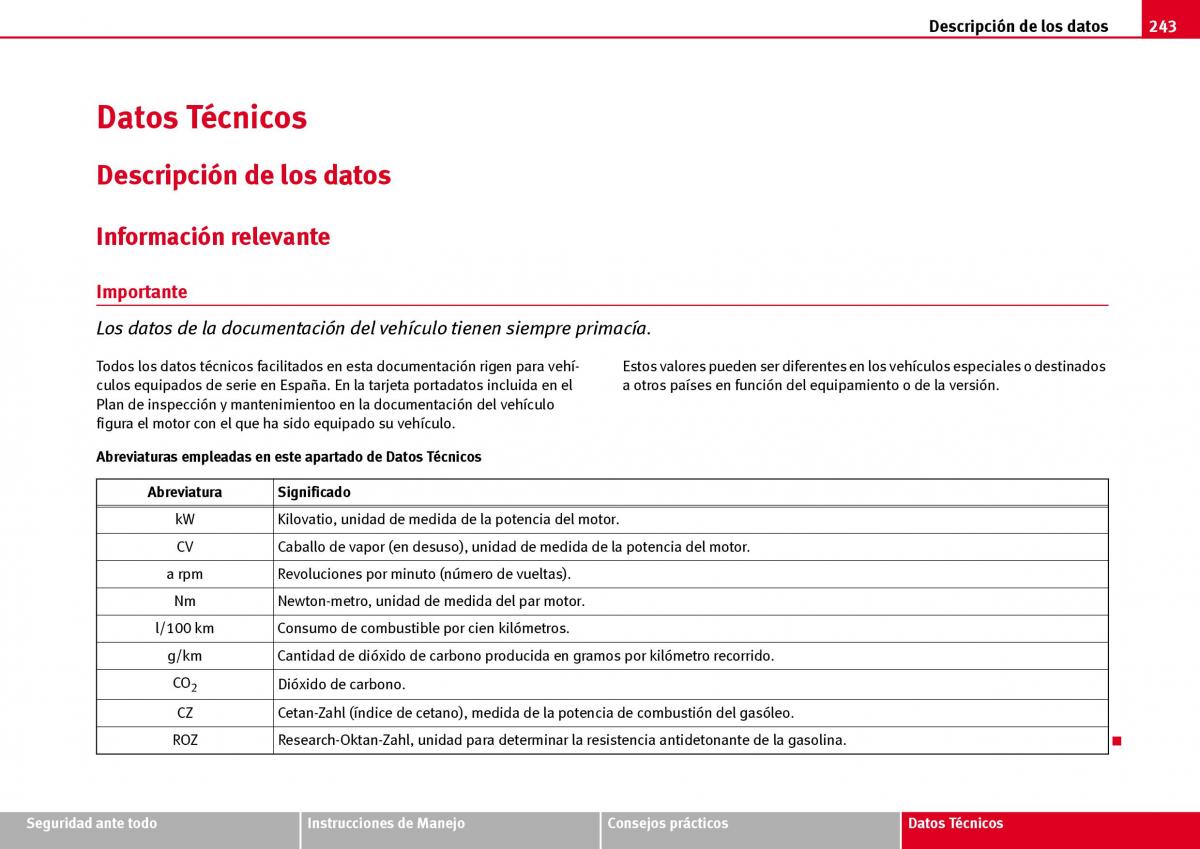 Seat Ibiza III 3 manual del propietario / page 245