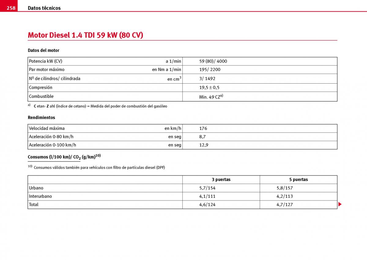 Seat Ibiza III 3 manual del propietario / page 260