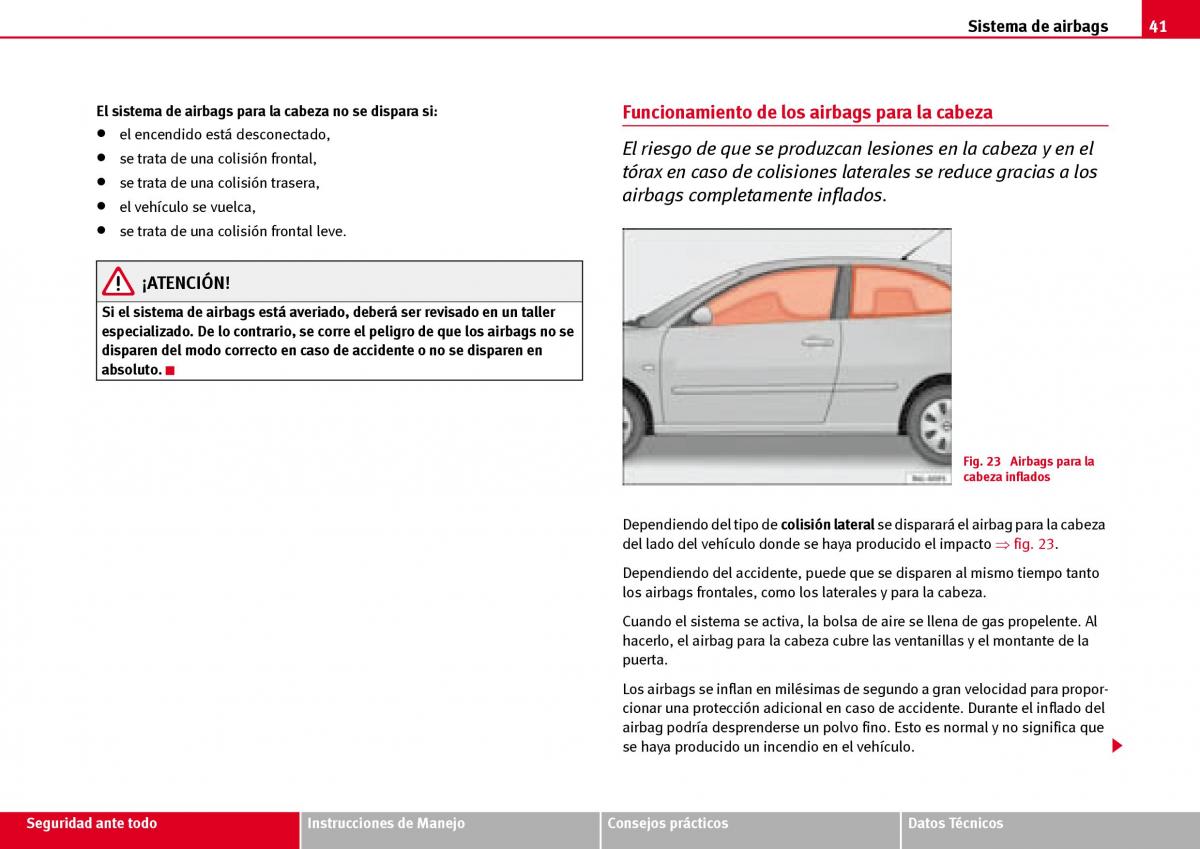 Seat Ibiza III 3 manual del propietario / page 43