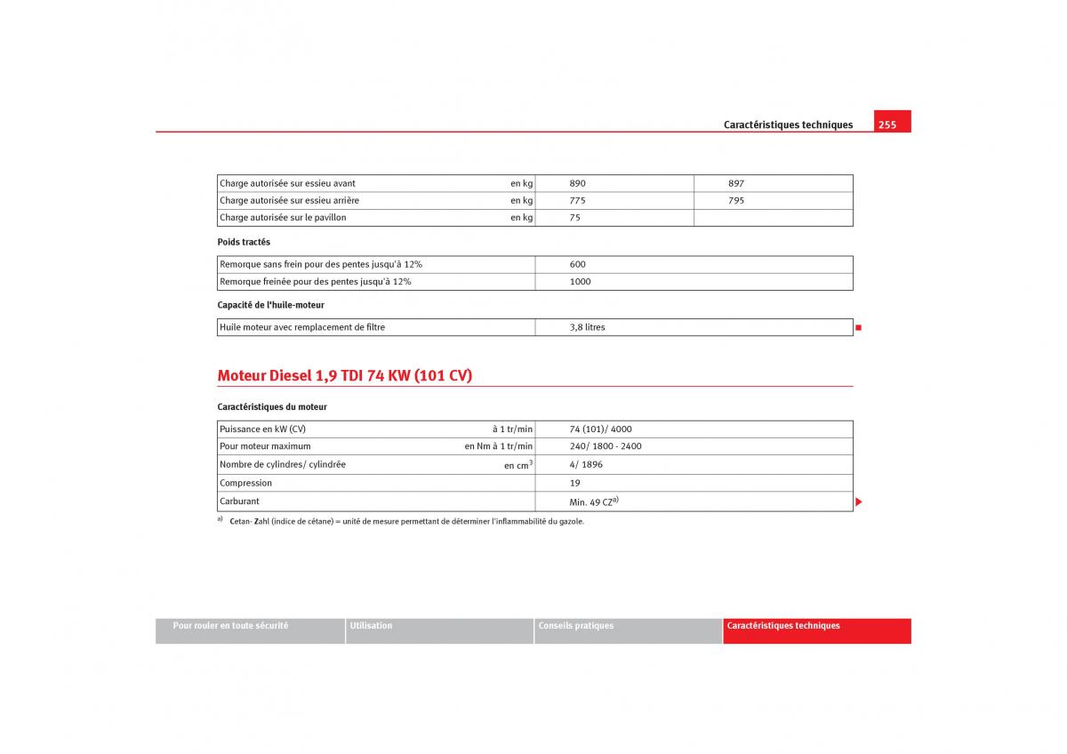 Seat Ibiza III 3 manuel du proprietaire / page 257