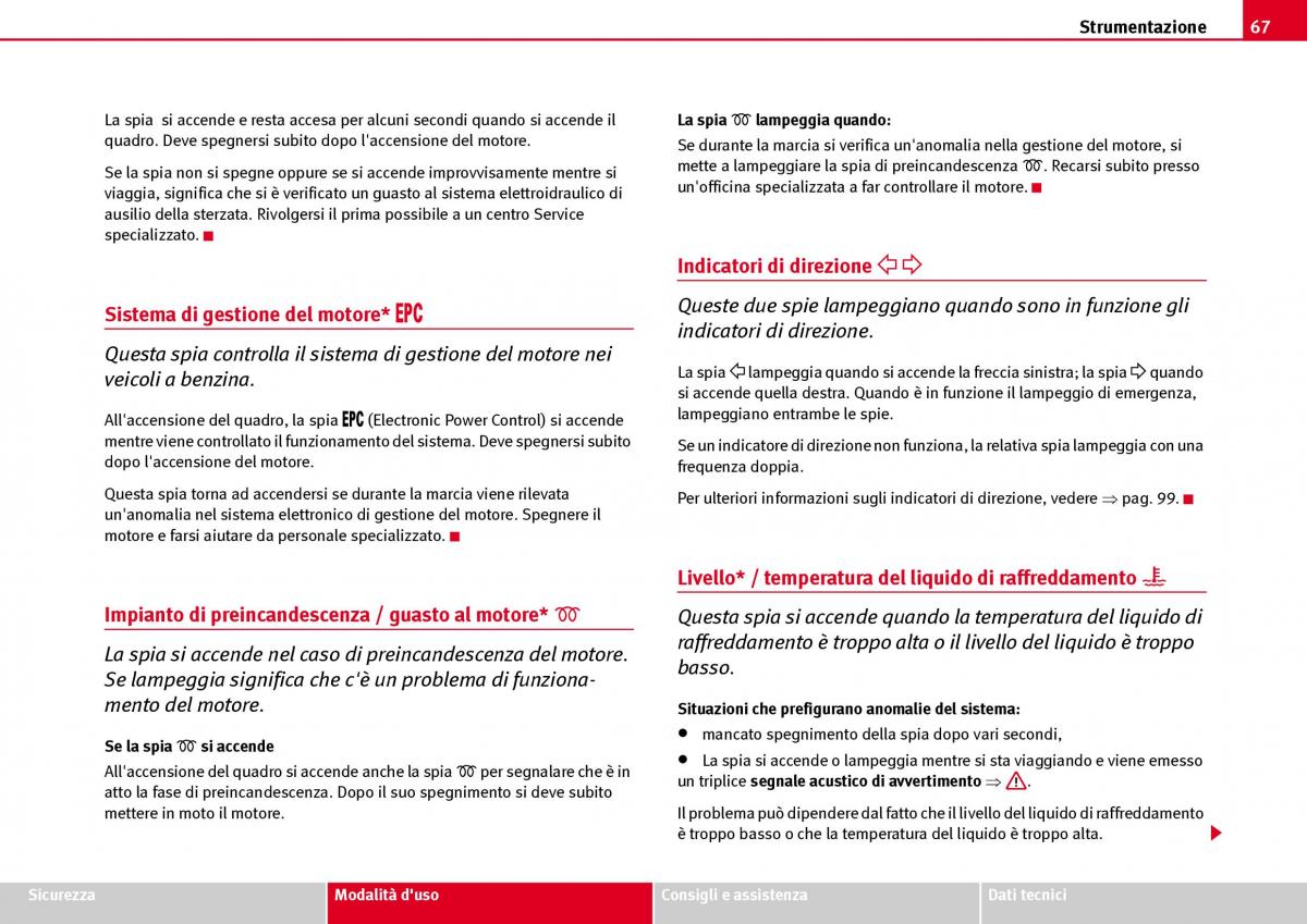 Seat Ibiza III 3 manuale del proprietario / page 69