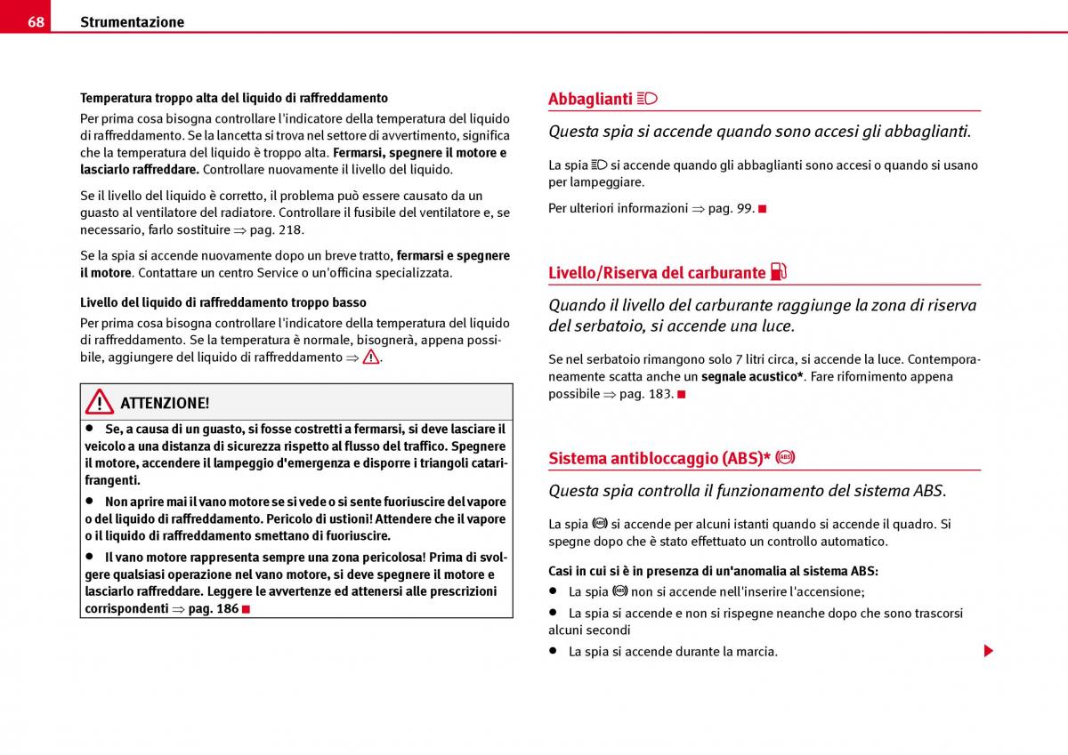 Seat Ibiza III 3 manuale del proprietario / page 70