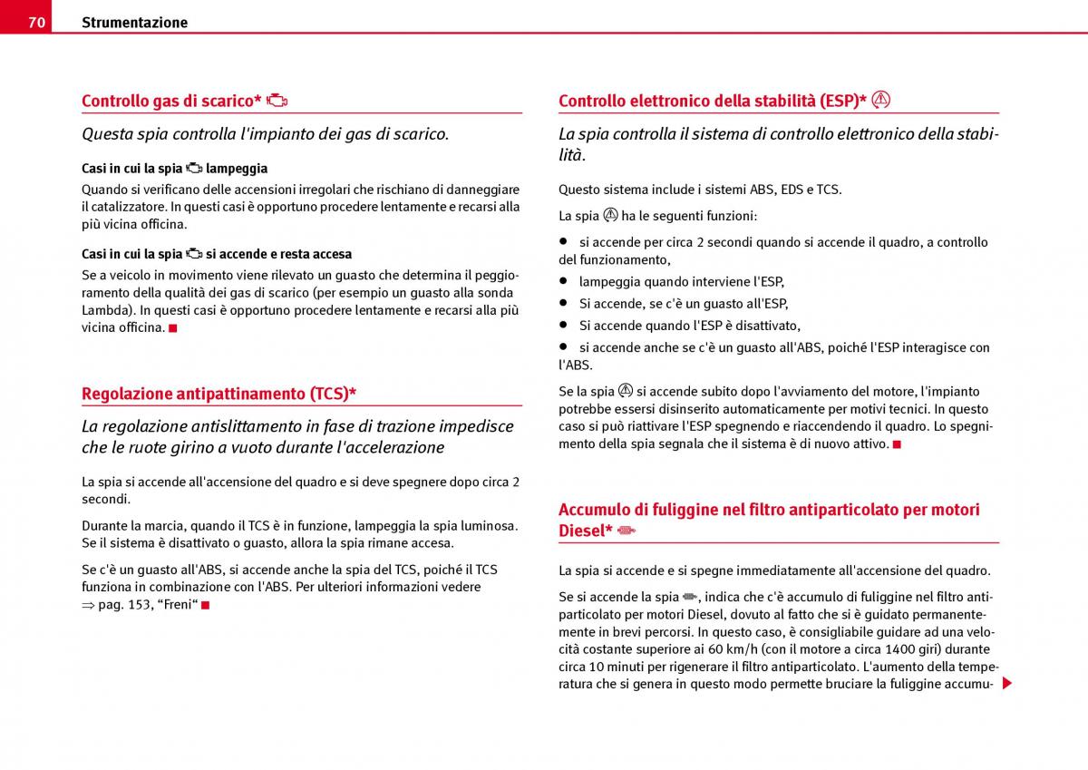 Seat Ibiza III 3 manuale del proprietario / page 72