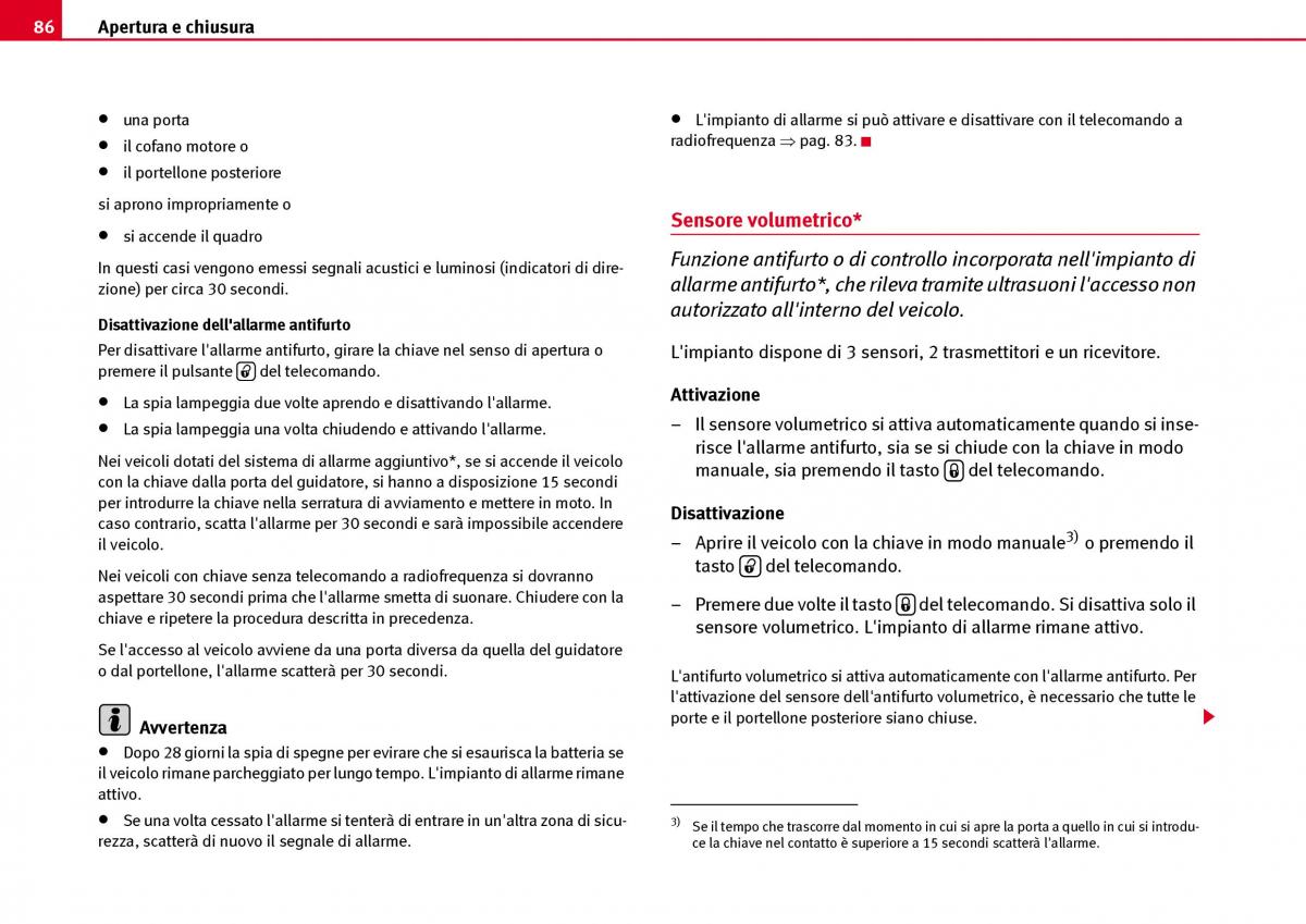 Seat Ibiza III 3 manuale del proprietario / page 88