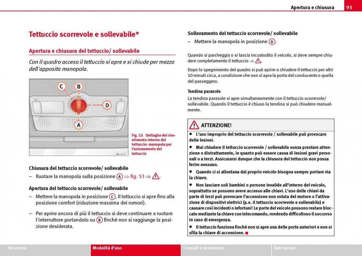 Seat Ibiza III 3 manuale del proprietario / page 95