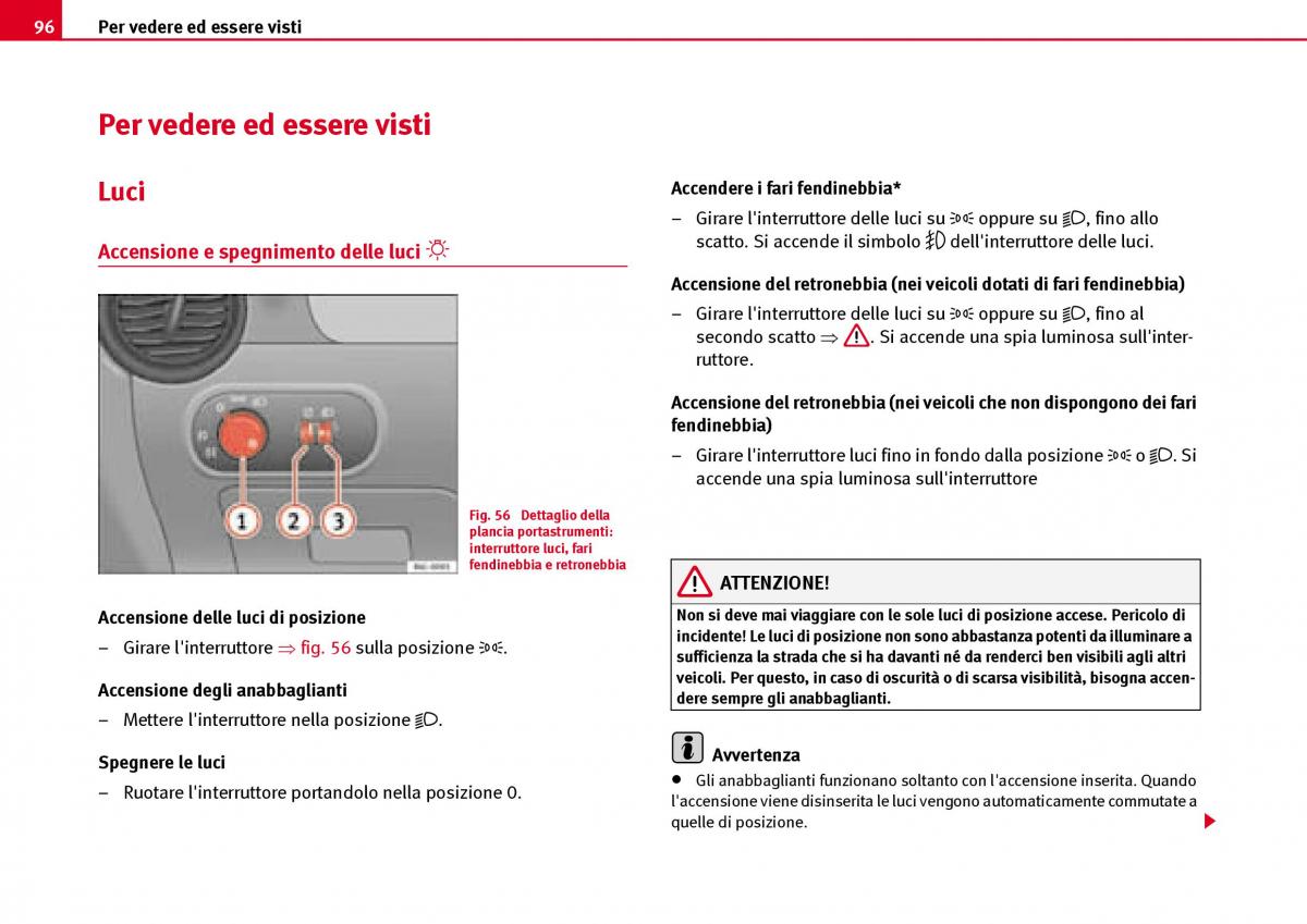 Seat Ibiza III 3 manuale del proprietario / page 98