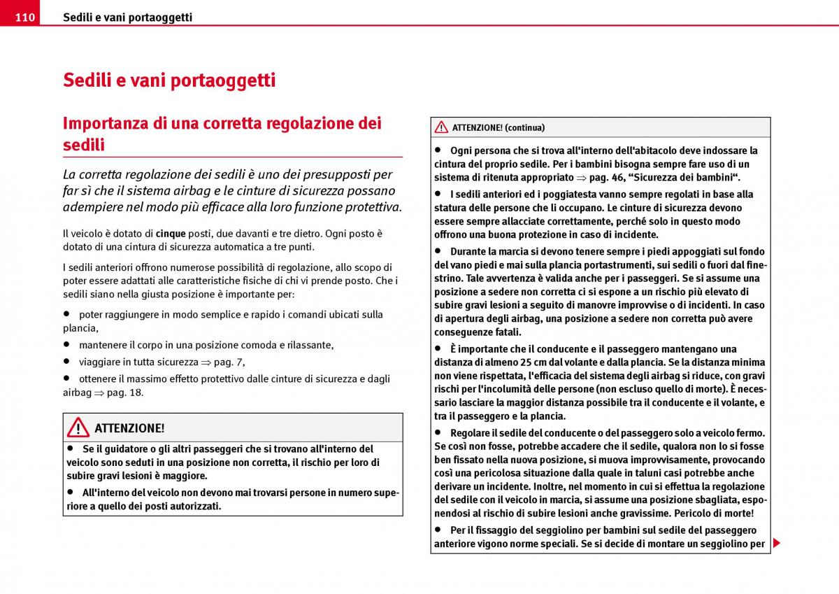 Seat Ibiza III 3 manuale del proprietario / page 112