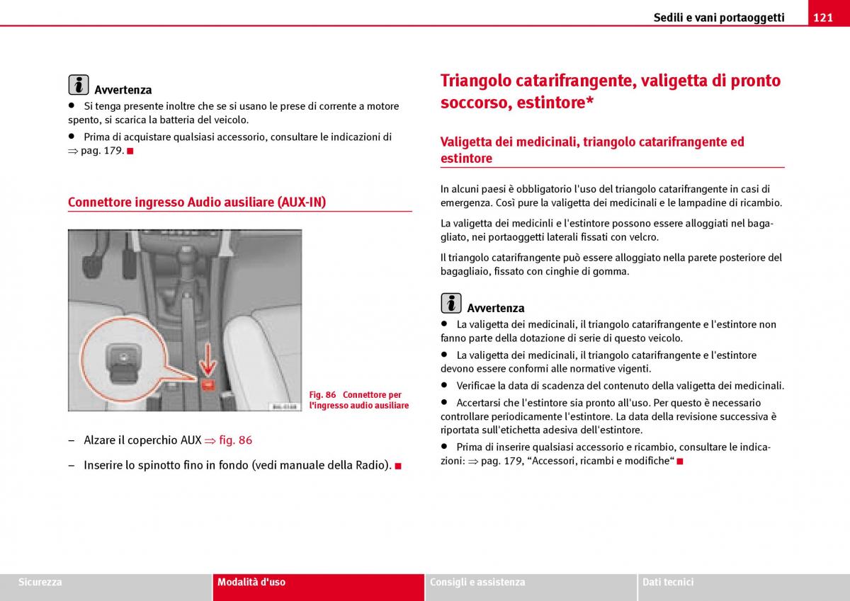 Seat Ibiza III 3 manuale del proprietario / page 123