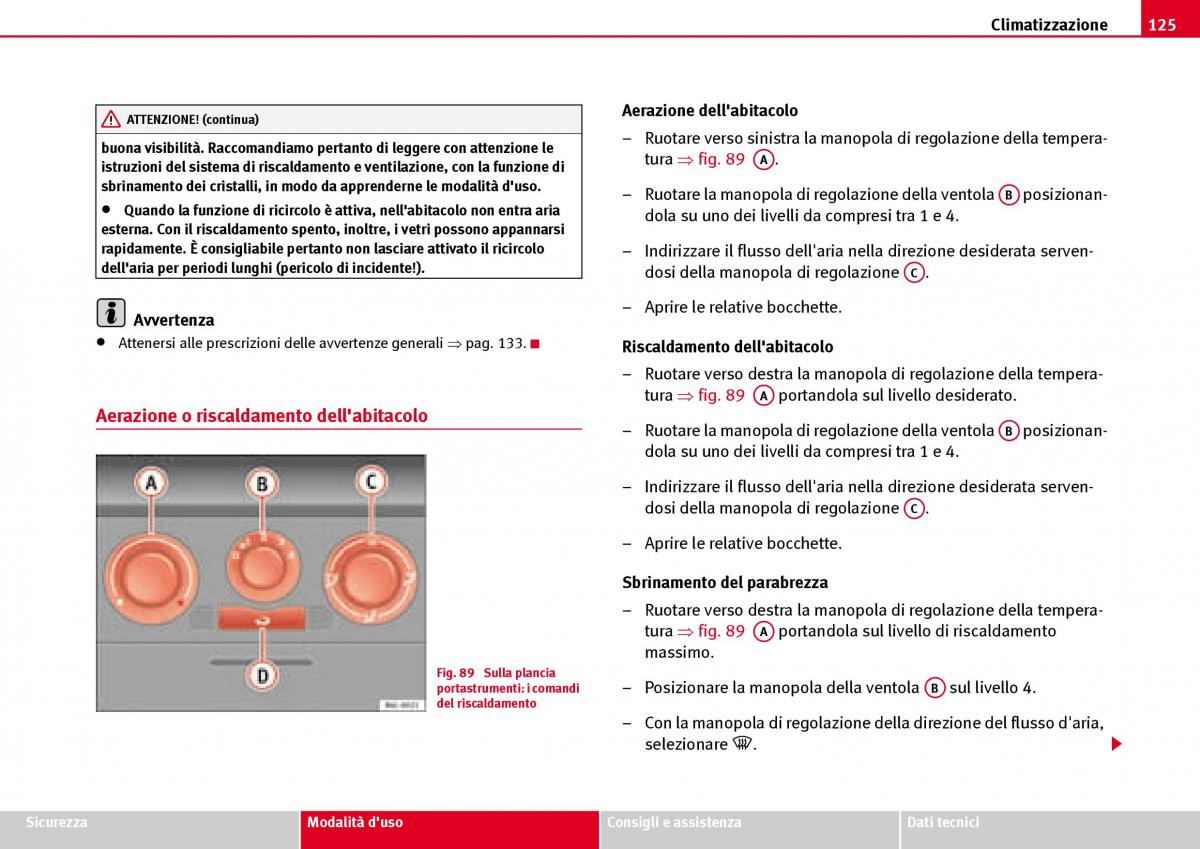 Seat Ibiza III 3 manuale del proprietario / page 127