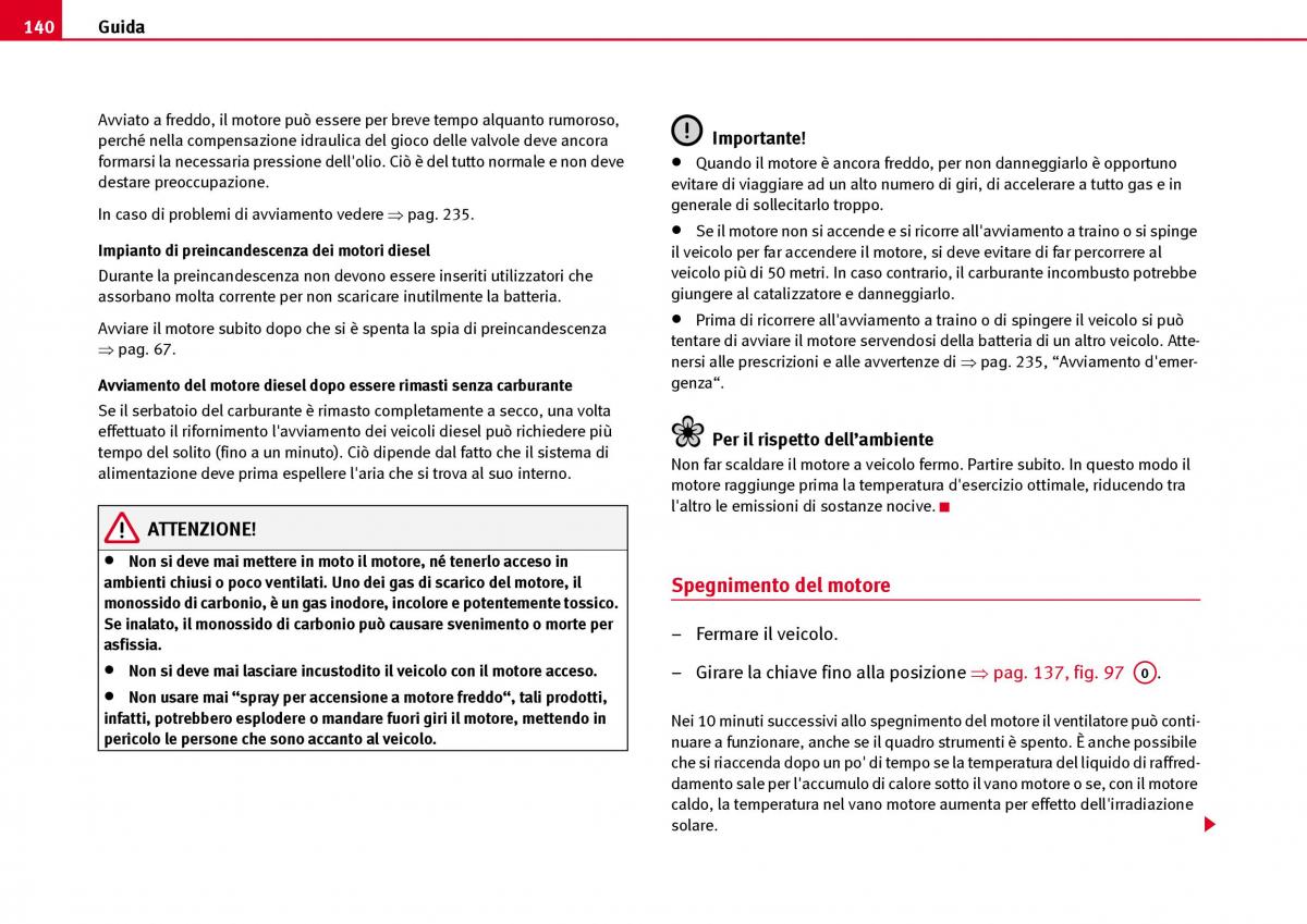 Seat Ibiza III 3 manuale del proprietario / page 142