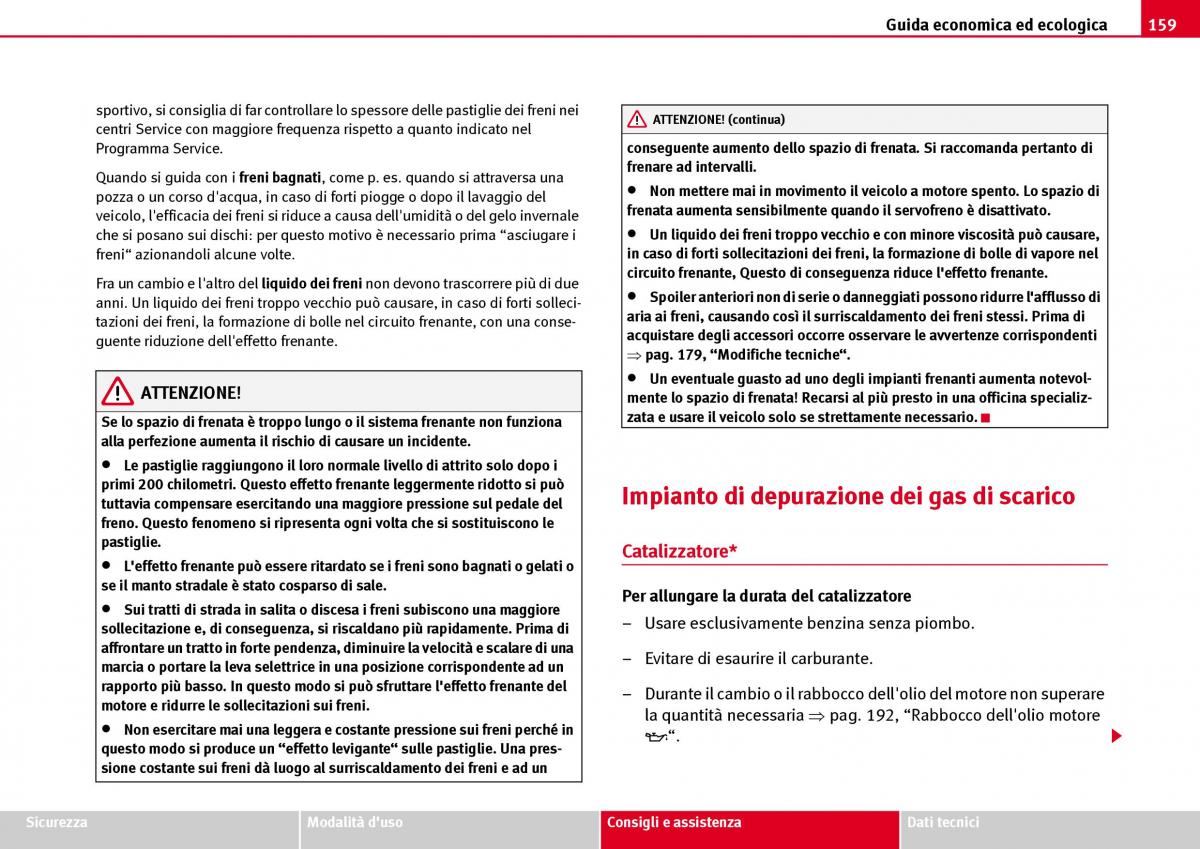 Seat Ibiza III 3 manuale del proprietario / page 161