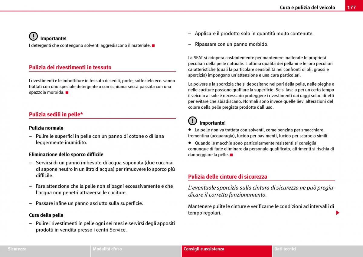 Seat Ibiza III 3 manuale del proprietario / page 179