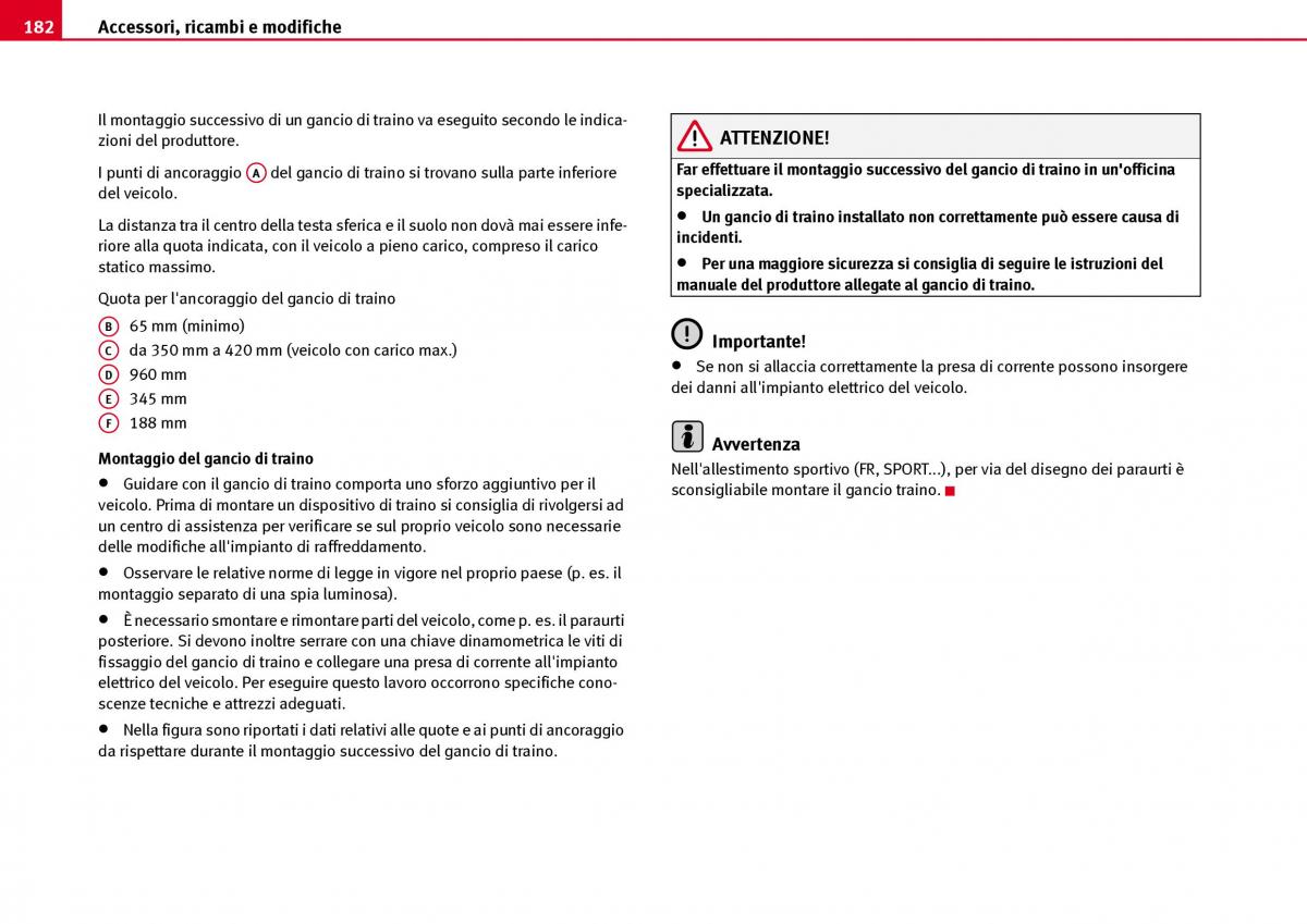 Seat Ibiza III 3 manuale del proprietario / page 184