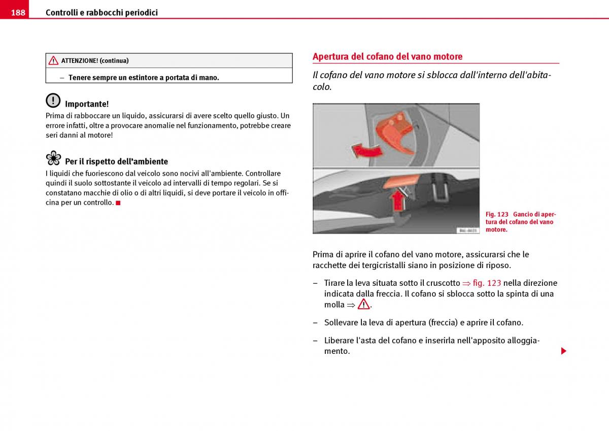 Seat Ibiza III 3 manuale del proprietario / page 190