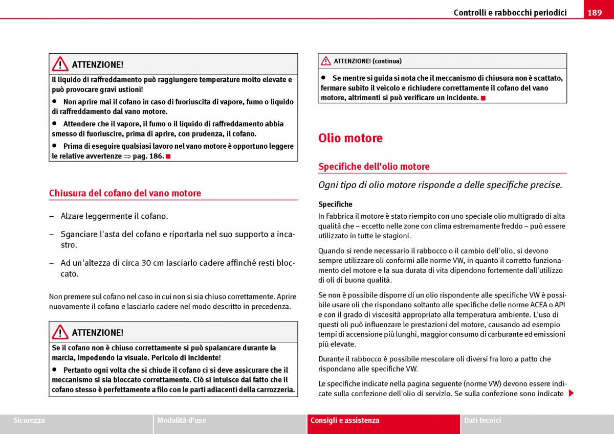 Seat Ibiza III 3 manuale del proprietario / page 191