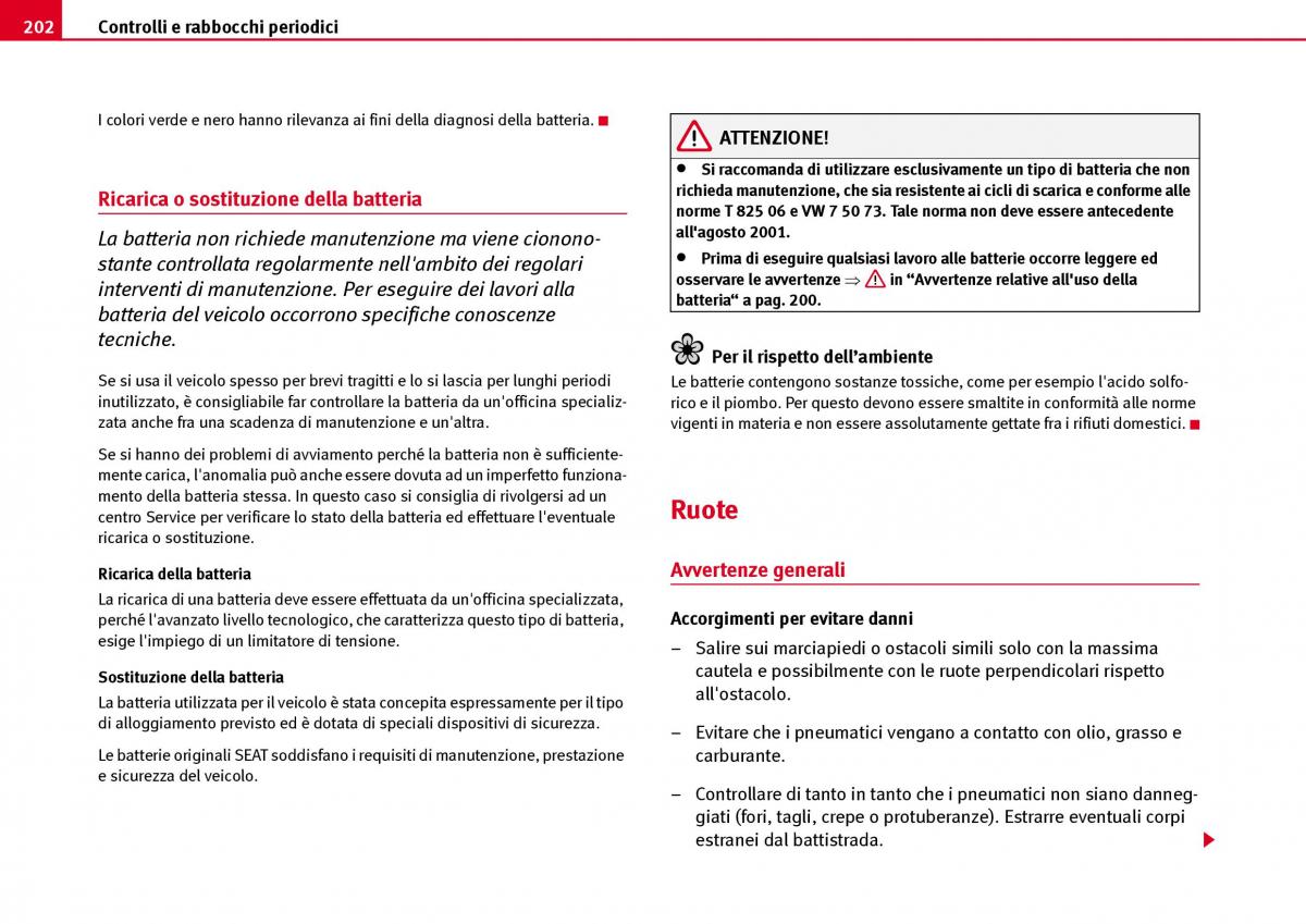 Seat Ibiza III 3 manuale del proprietario / page 204