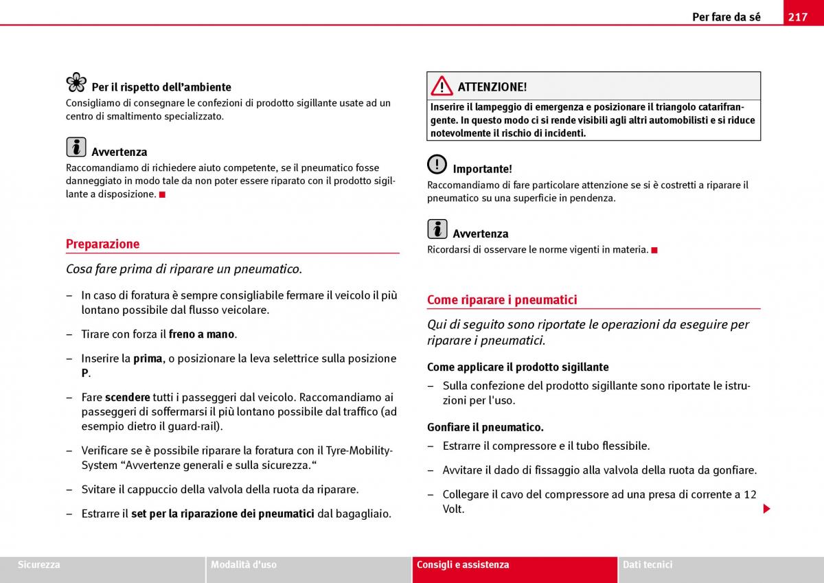 Seat Ibiza III 3 manuale del proprietario / page 219