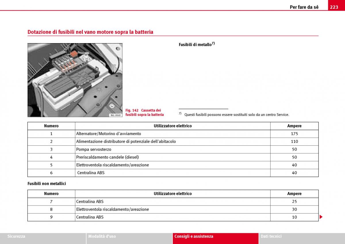 Seat Ibiza III 3 manuale del proprietario / page 225