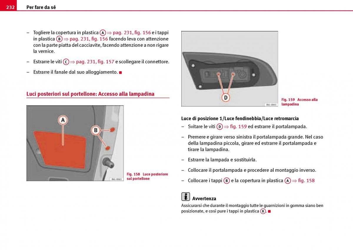 Seat Ibiza III 3 manuale del proprietario / page 234