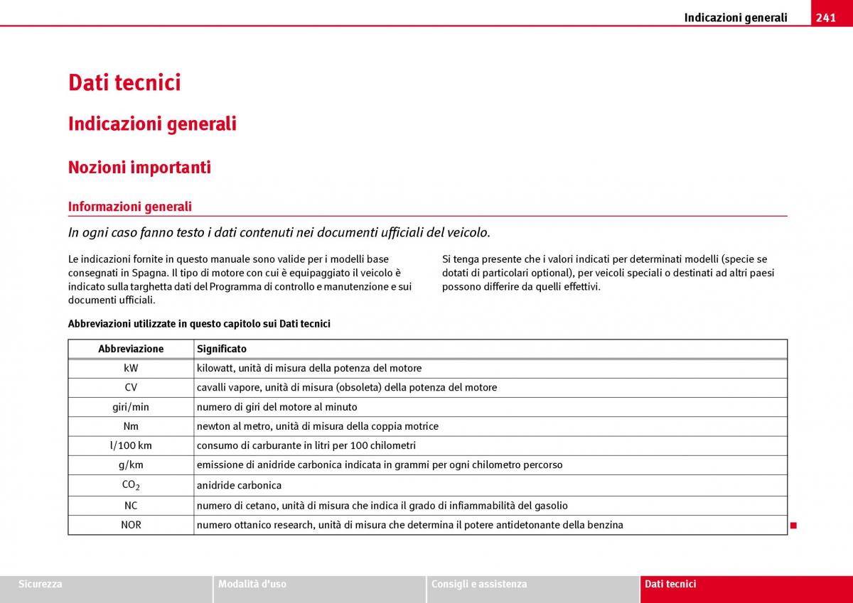 Seat Ibiza III 3 manuale del proprietario / page 243