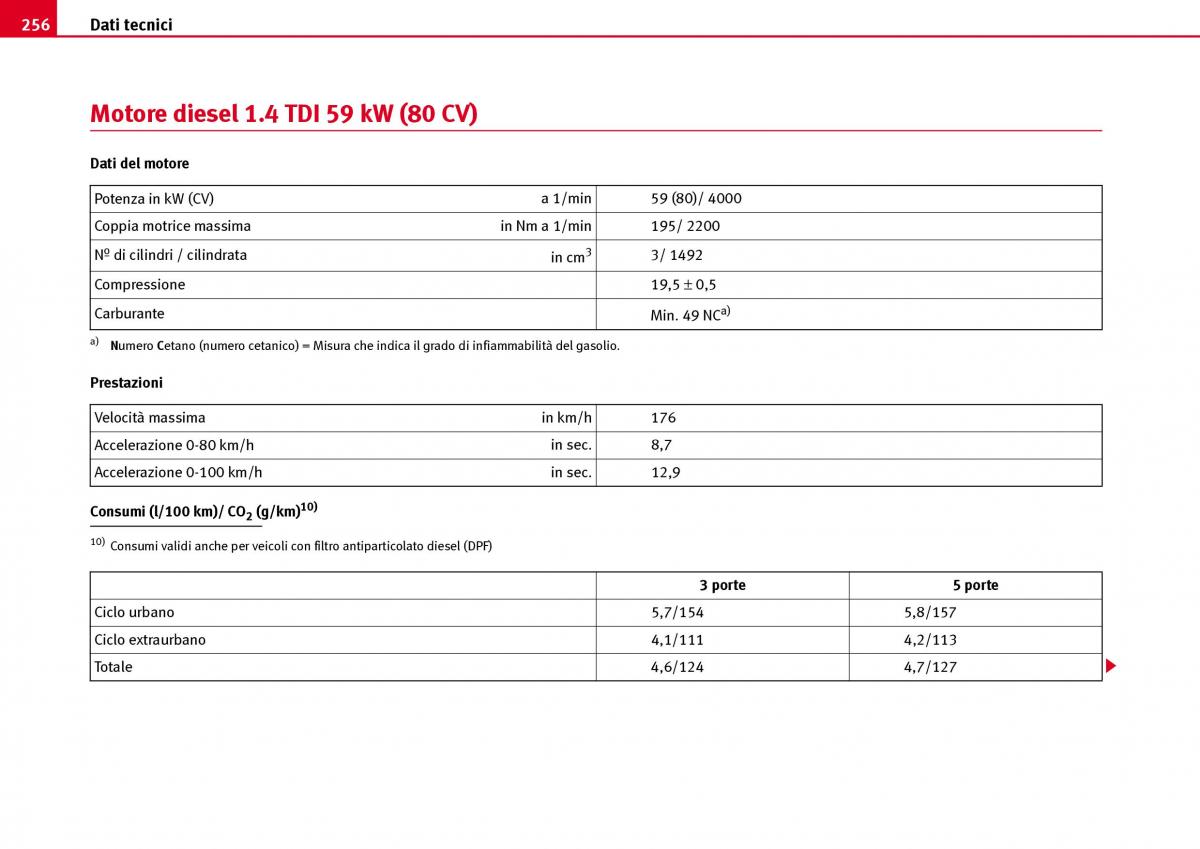 Seat Ibiza III 3 manuale del proprietario / page 258