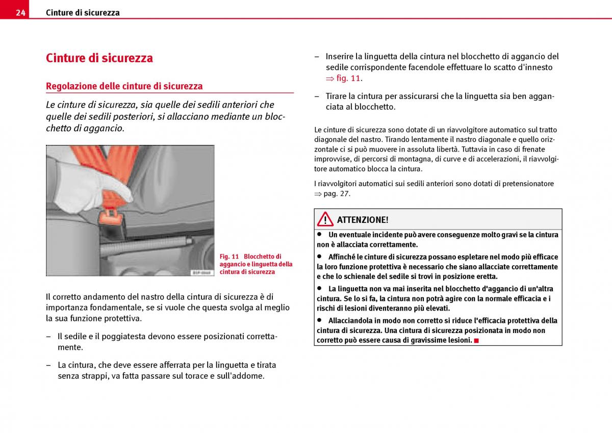 Seat Ibiza III 3 manuale del proprietario / page 26