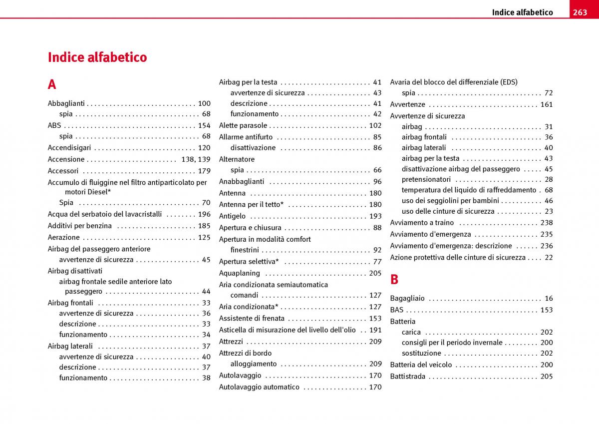 Seat Ibiza III 3 manuale del proprietario / page 265