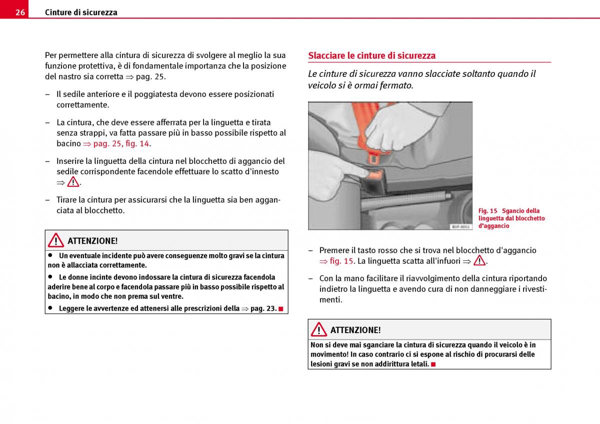 Seat Ibiza III 3 manuale del proprietario / page 28