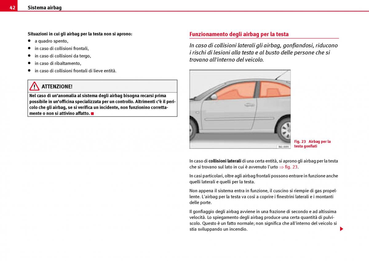 Seat Ibiza III 3 manuale del proprietario / page 44