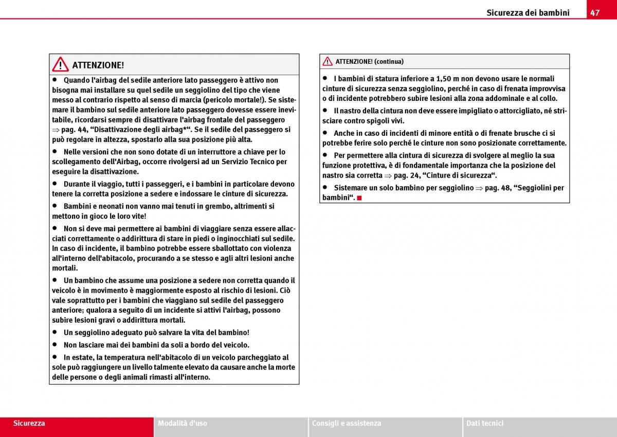 Seat Ibiza III 3 manuale del proprietario / page 49