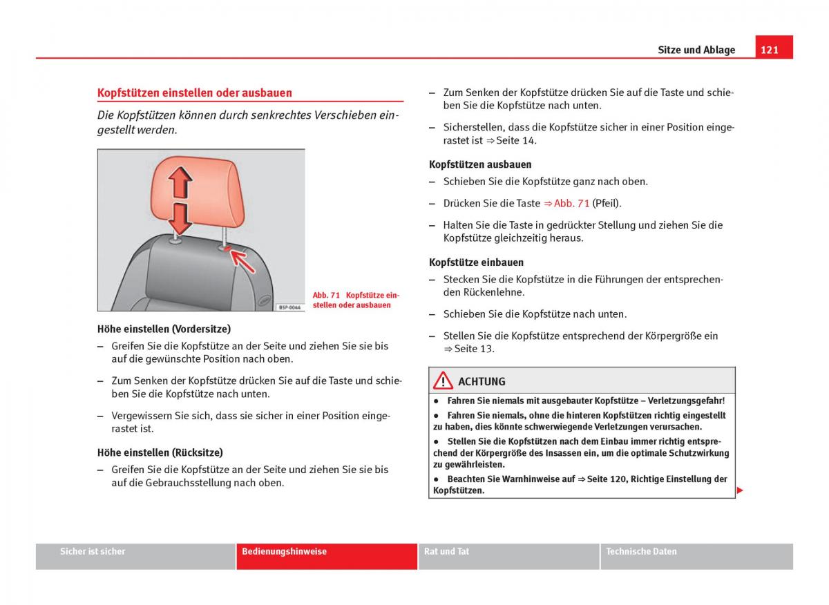 Seat Ibiza IV 4 Handbuch / page 123