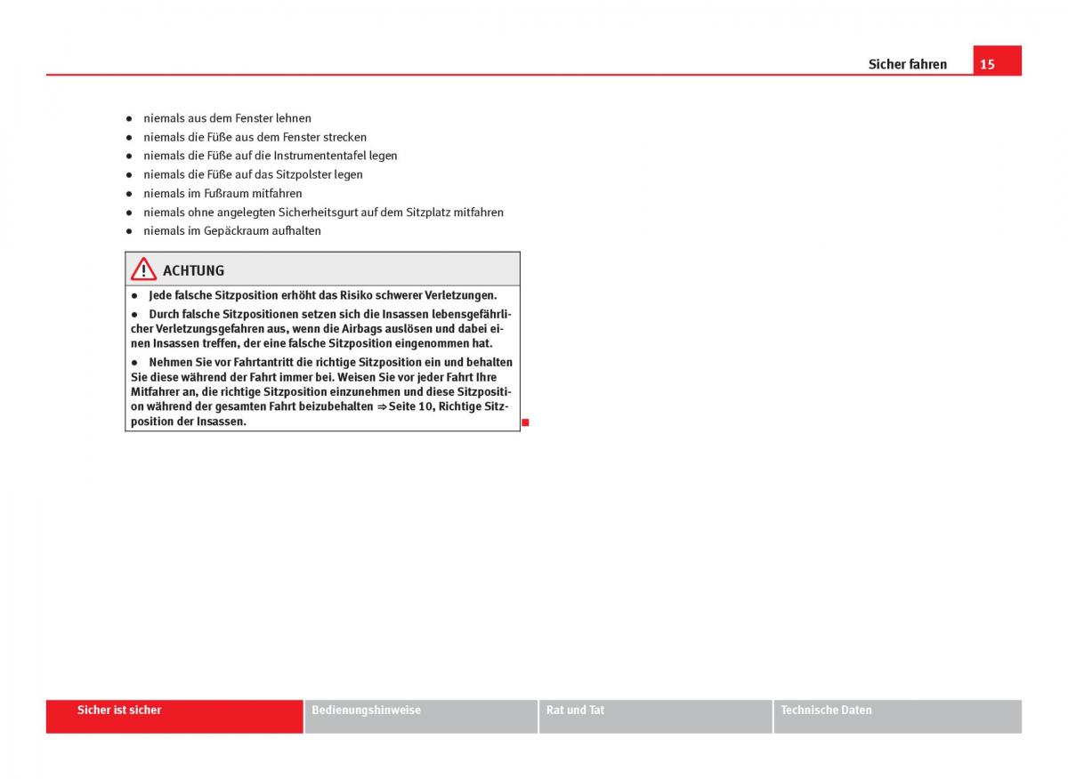 Seat Ibiza IV 4 Handbuch / page 17