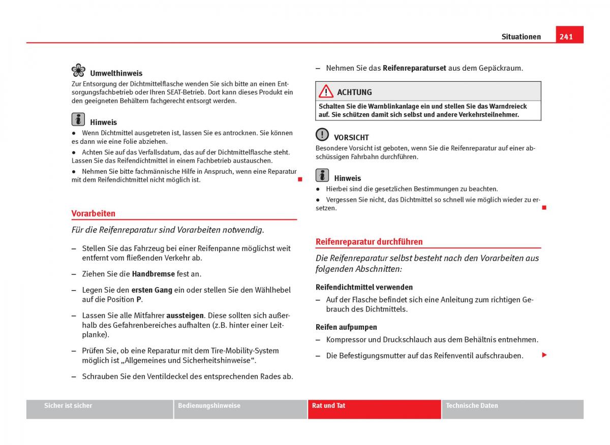 Seat Ibiza IV 4 Handbuch / page 243