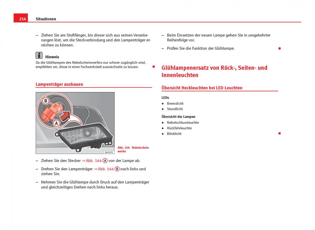 Seat Ibiza IV 4 Handbuch / page 258