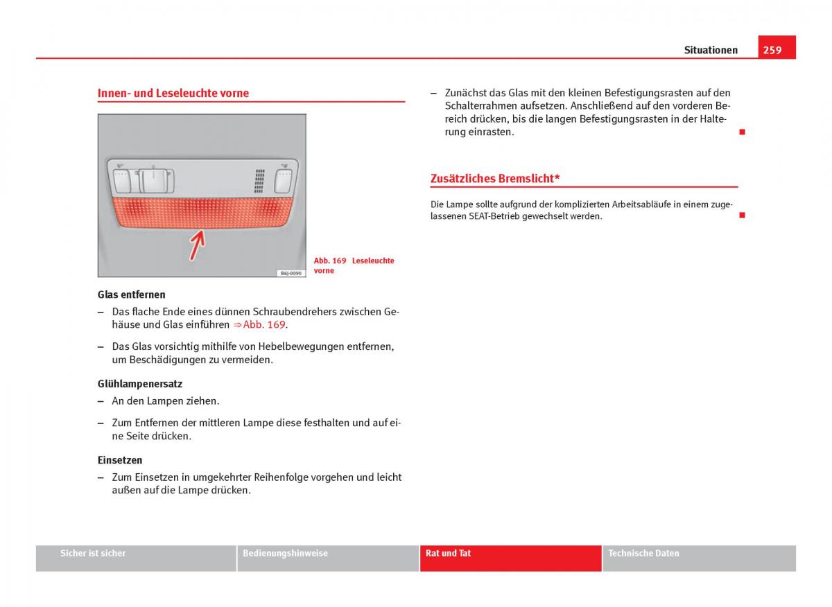 Seat Ibiza IV 4 Handbuch / page 261